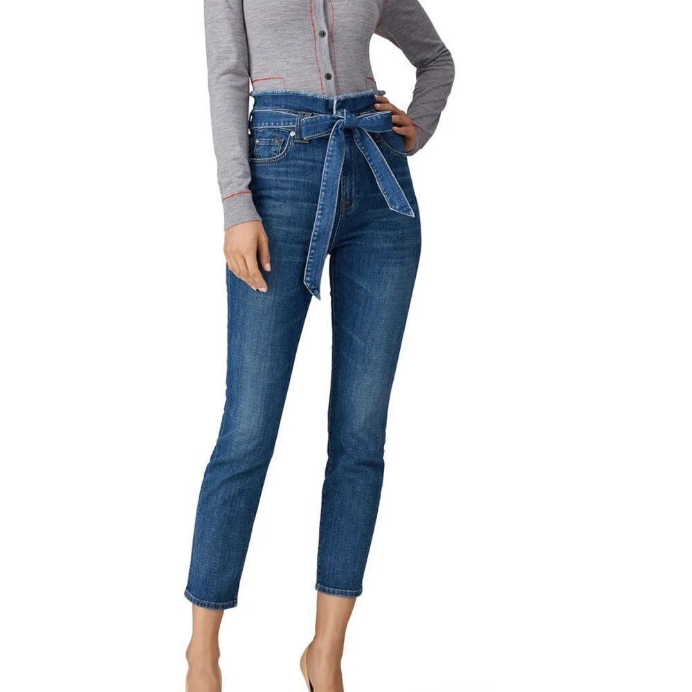 7 for all mankind paper bag waist denim jeans #6